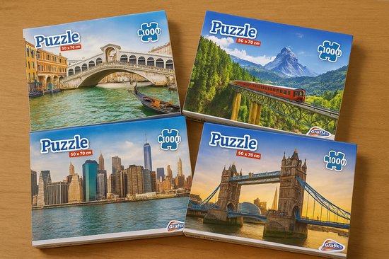 Pack économique de 4 Puzzles ! Puzzle Grafix 4x1000 pièces (4 Adultes) - Remise sur quantité - Puzzles - 4 Puzzles différents