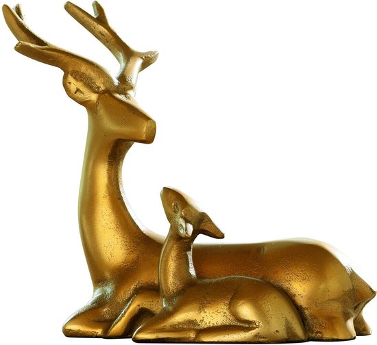 LOBERON Cerf avec faon Tiralee couleur or antique