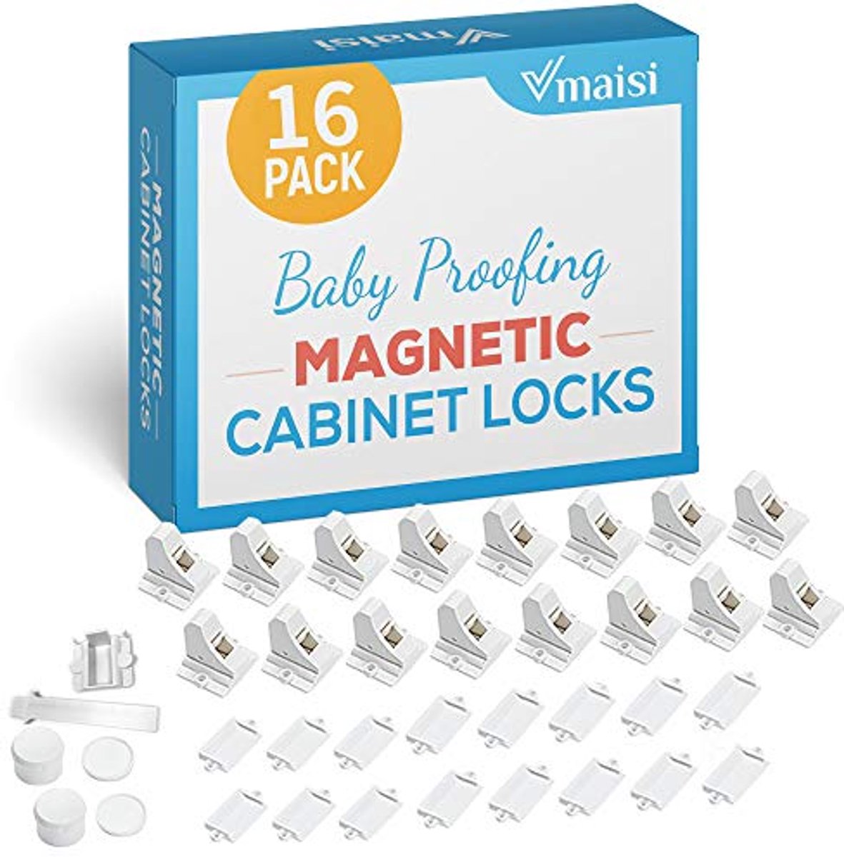 Image of 16-Pack Magnetische Kinderveiligheid Kast Sloten voor Baby's en Peuters