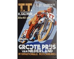 TT Assen*Moto GP Metalen Wandbord, Maat:30x40 cm - Sport-Racing-MotoGP-Voetbal-F1-Werkplaats-Garage-Classic Cars-Man Cave-Wandbord Mancave-Kroeg decoratie-Tekstbord-Metalen wanddecoratie