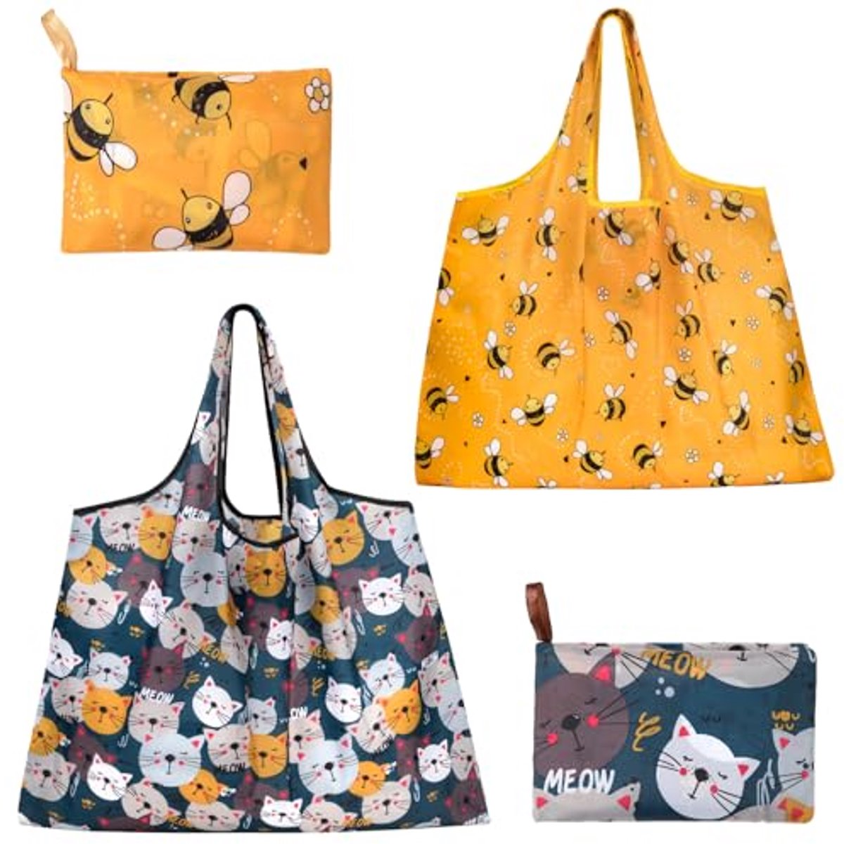 Opvouwbare Boodschappentas - Herbruikbare Grote Tas van Oxford-stof - 40 x 40 cm