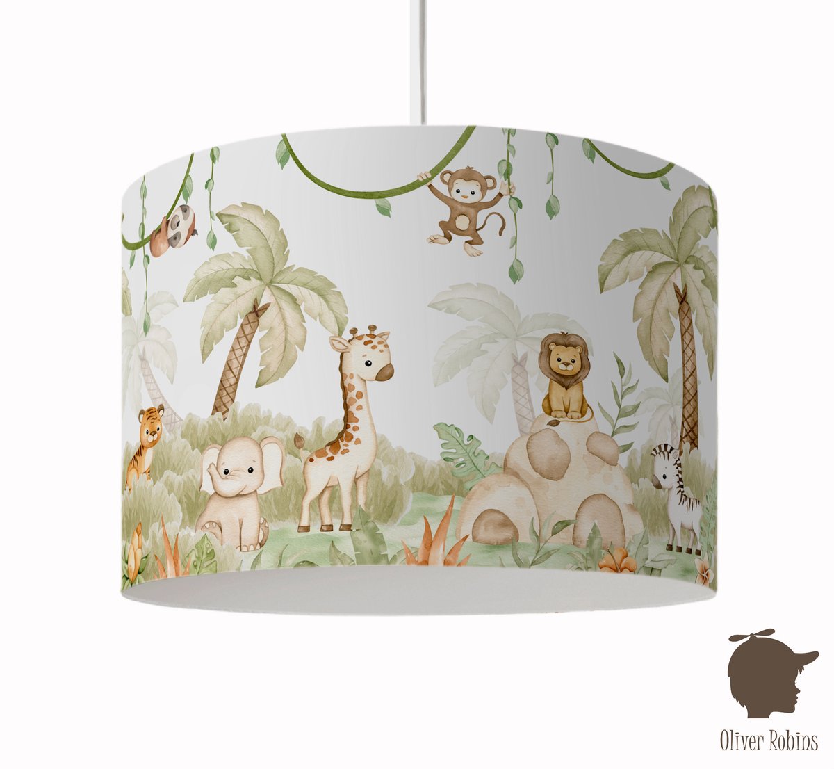 Hanglamp Savannah Joy Oliver Robins-kinderkamer-jungle dieren-incl pendel-E27