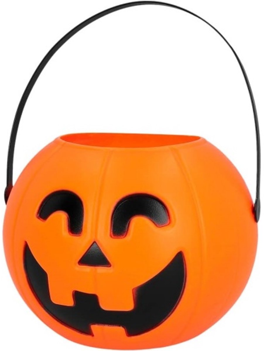 Daity Halloween-pompoenemmer met lampjes - plastic zakken - Halloween-versieringen - kostuumaccessoires