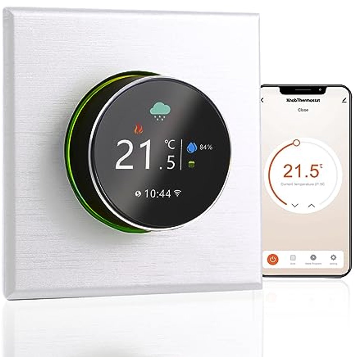 Slimme Thermostaat 2023 met WiFi - Programmeerbare Temperatuurregelaar voor Water/Gas Boiler - Mobiele App & Stembediening
