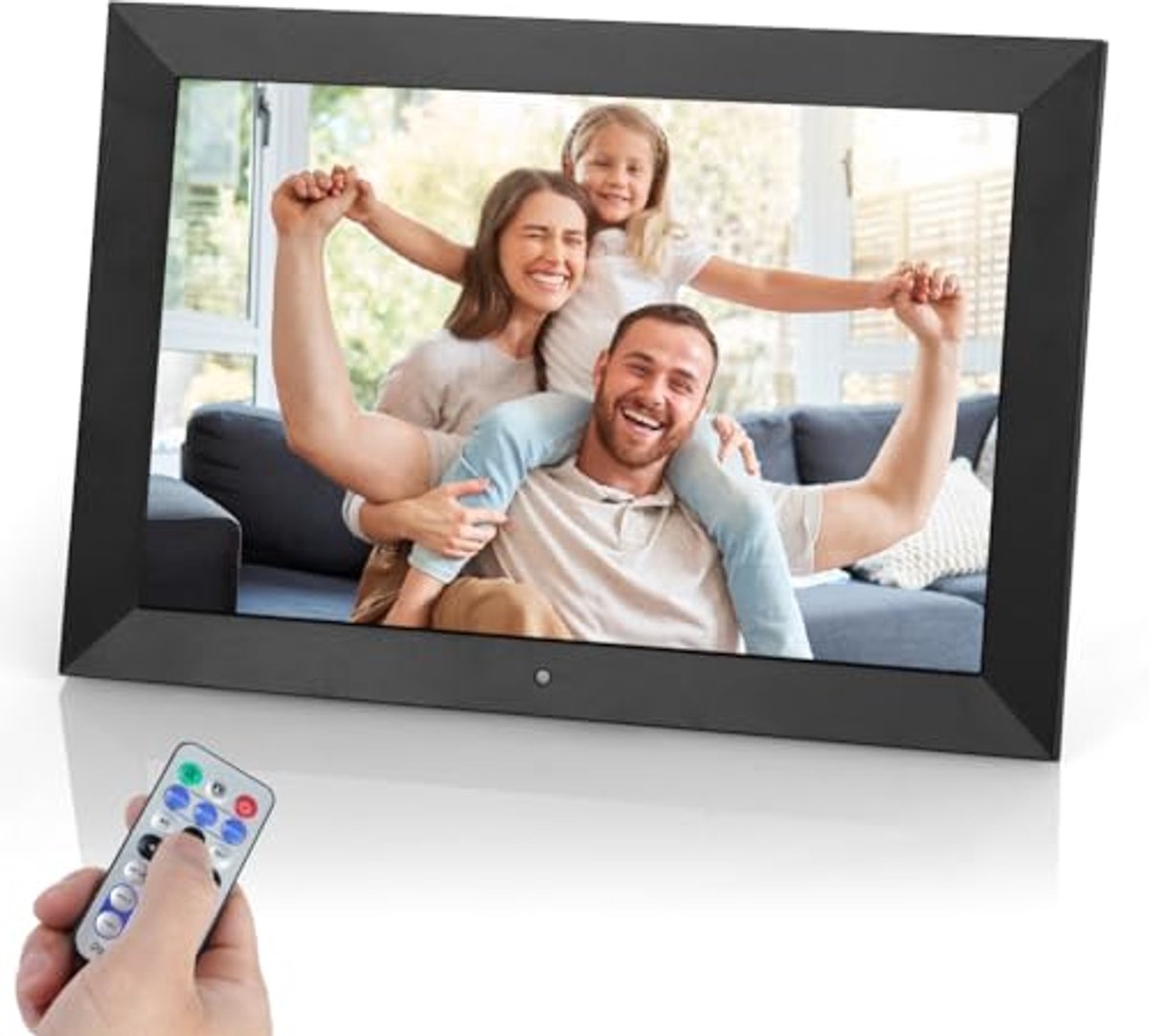 Digitale fotolijst 10,1 inch HD IPS met afstandsbediening - Foto, Muziek, Video, Kalender en Klok