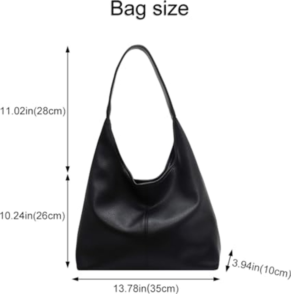 Pologi-1 grote hobo-tas met suède-effect en uitneembare toilettas