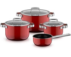 WMF Fusiontec 2.0 Mineral Pro Pannenset 4-delig - Rood
