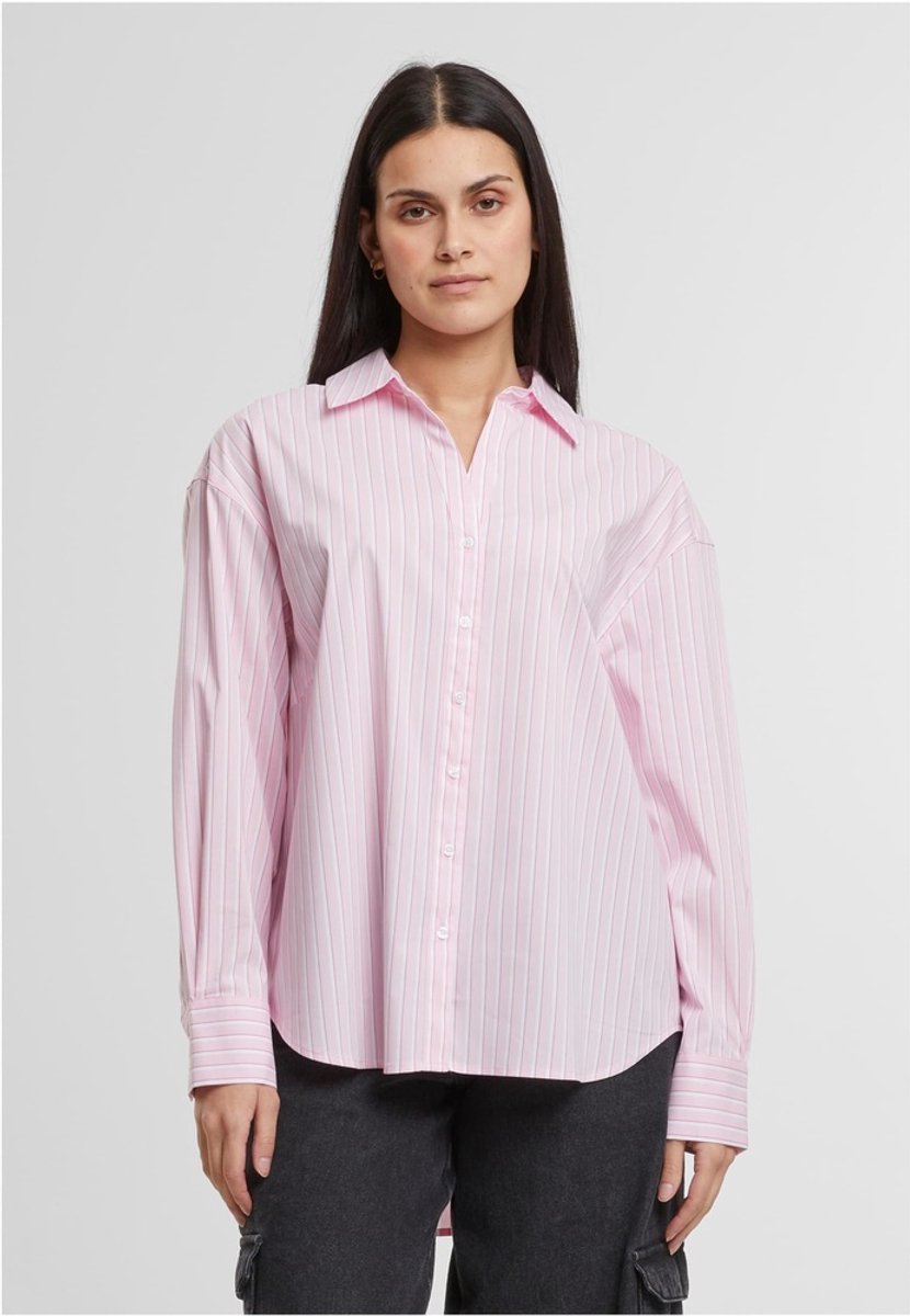 Urban Classics Oversized Striped Blouse S Roze