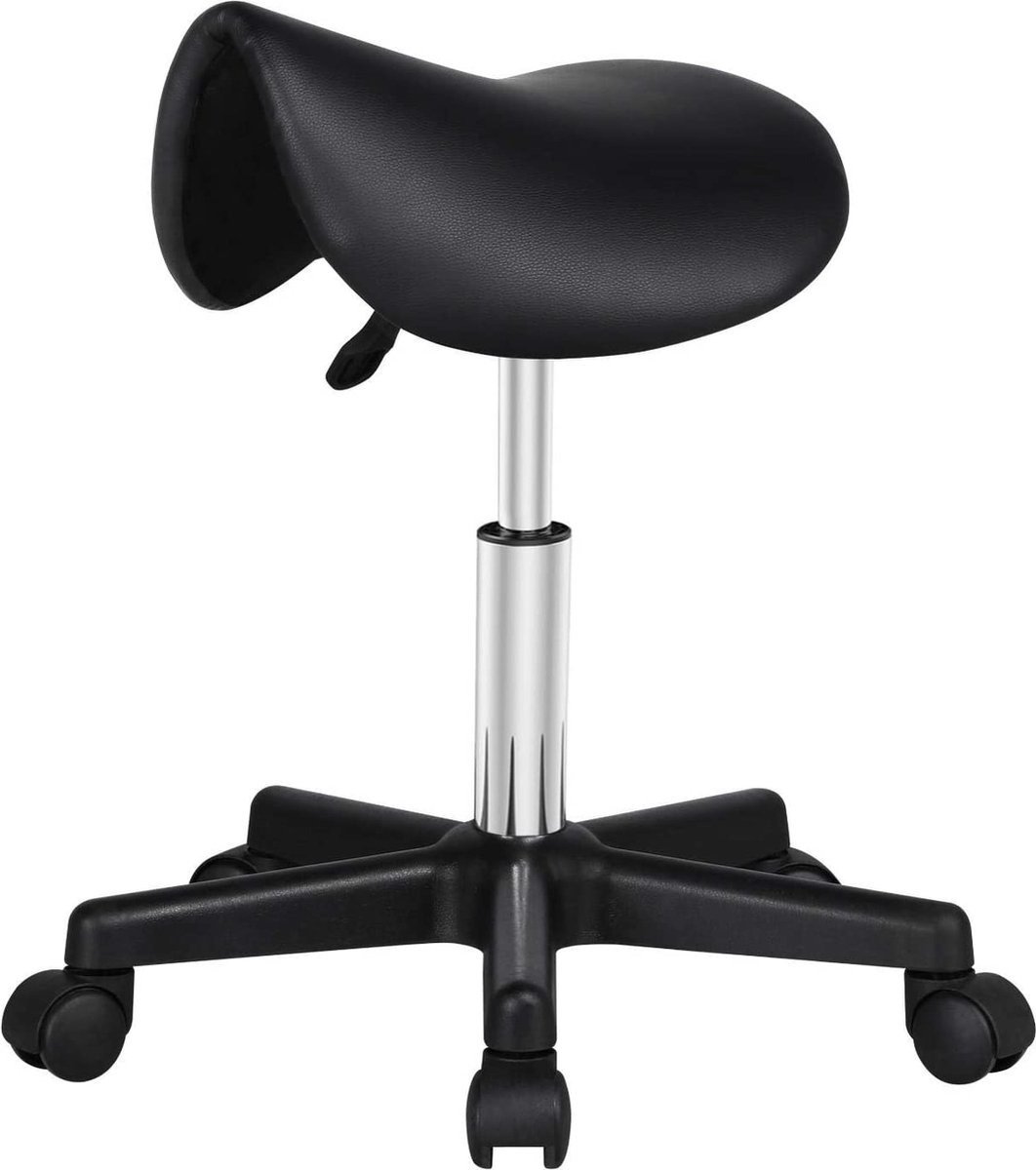 QPFO® Zadelkruk in hoogte verstelbaar - ergonomische werkkruk met wielen - draaibare praktijkkruk met zadelzitting