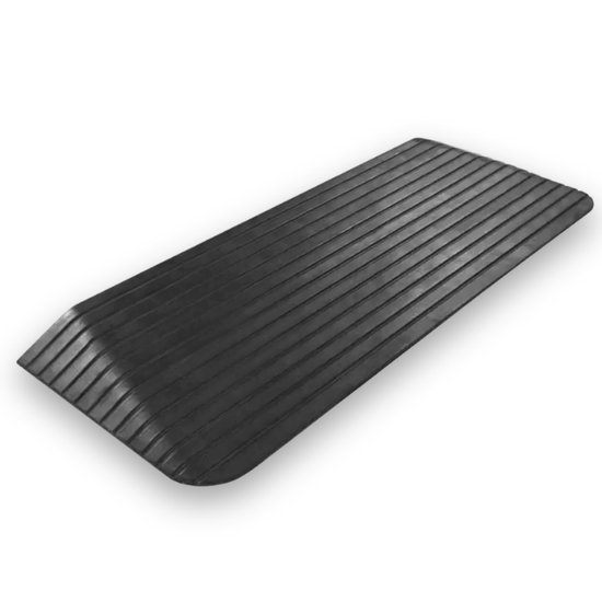 Stoeprandhelling, 100 x 25 cm, rubberen helling, rolstoelhelling, antislip oprijhelling, drempelhelling, voor de oprit, laaddok, stoep, auto, scooter, fiets, motorfiets