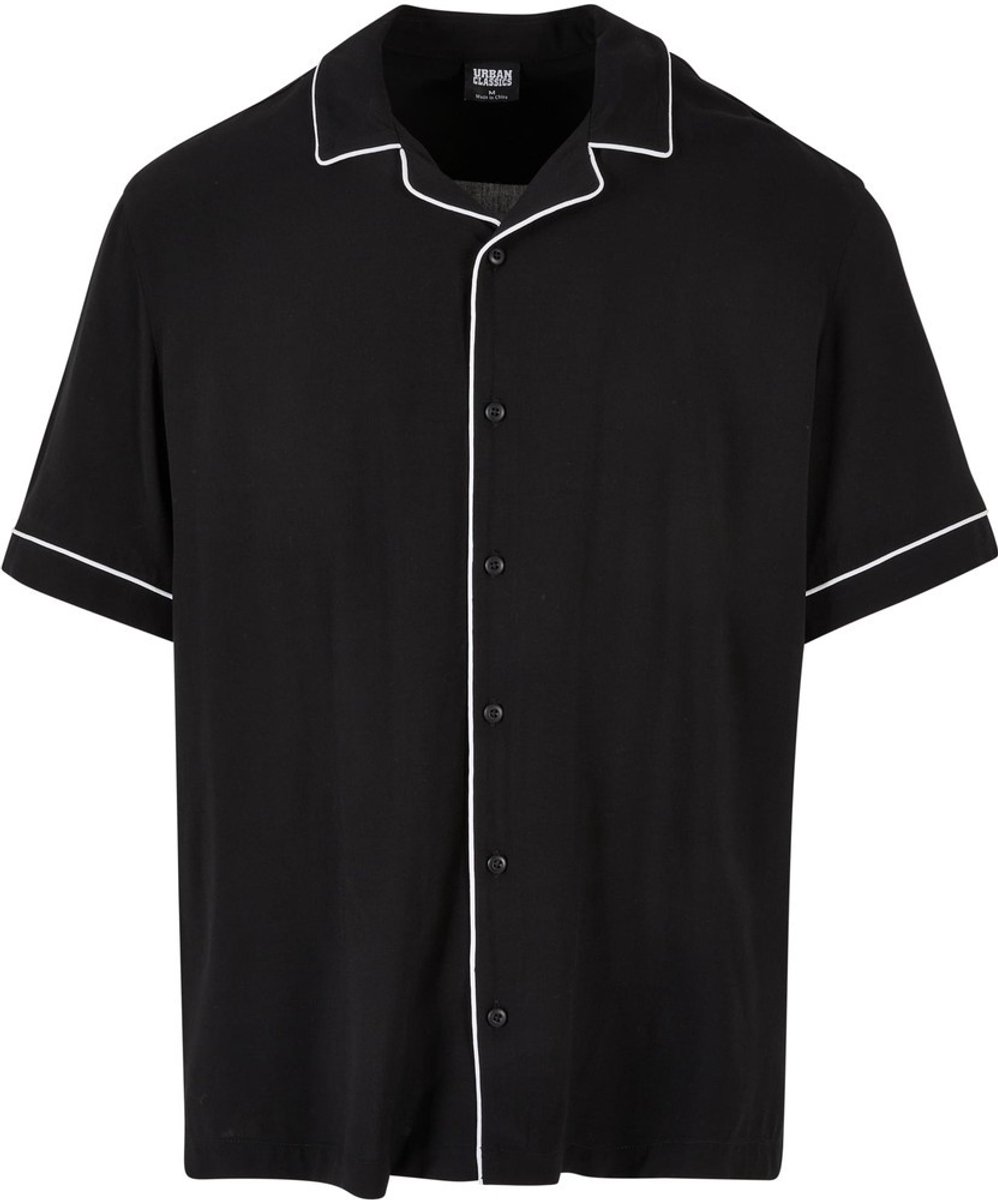 Urban Classics Bowling Shirt Overhemd S Zwart
