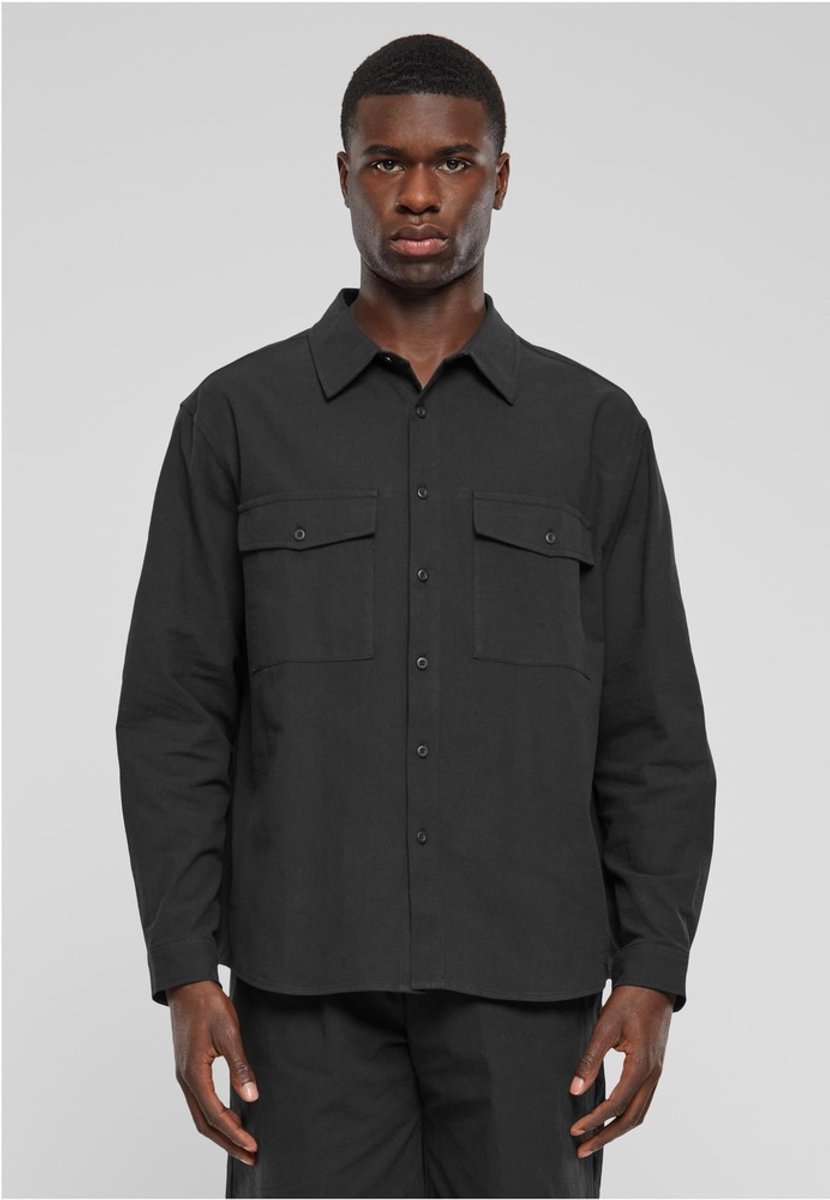 Urban Classics Basic Crepe Overhemd S Zwart