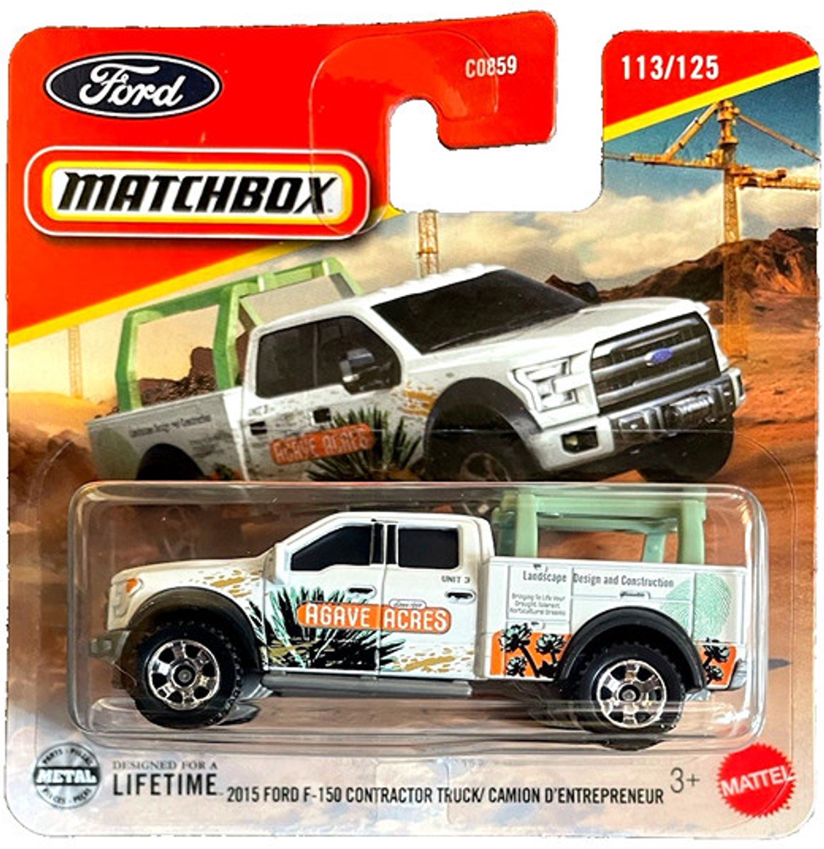 MATCHBOX 2015 FORD F-150 CONTRACTOR TRUCK WHITE 113/125 1:64 PICKUP USA 2025