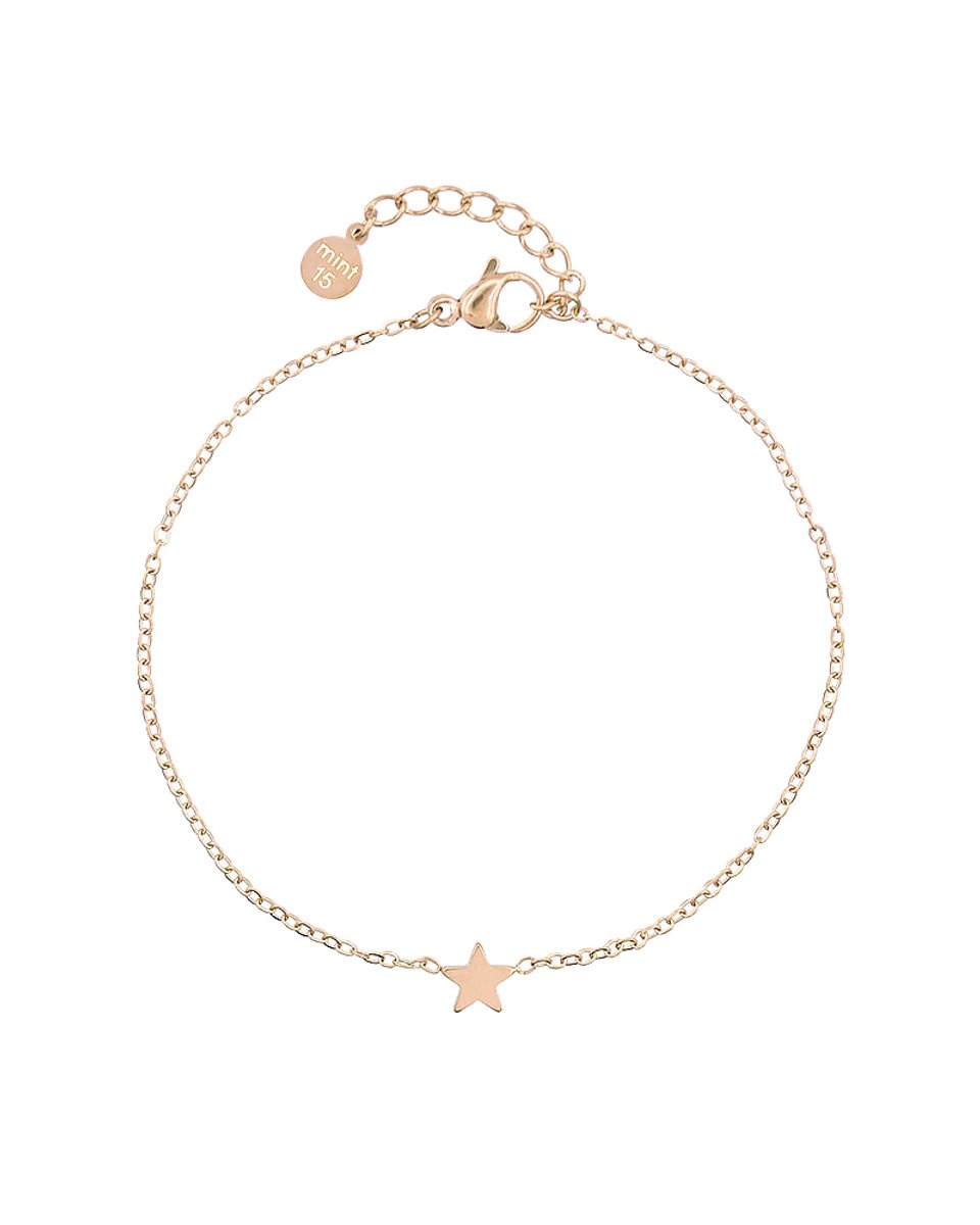 Mint15 Armband klein sterretje - Roségoudkleur RVS/Stainless Steel
