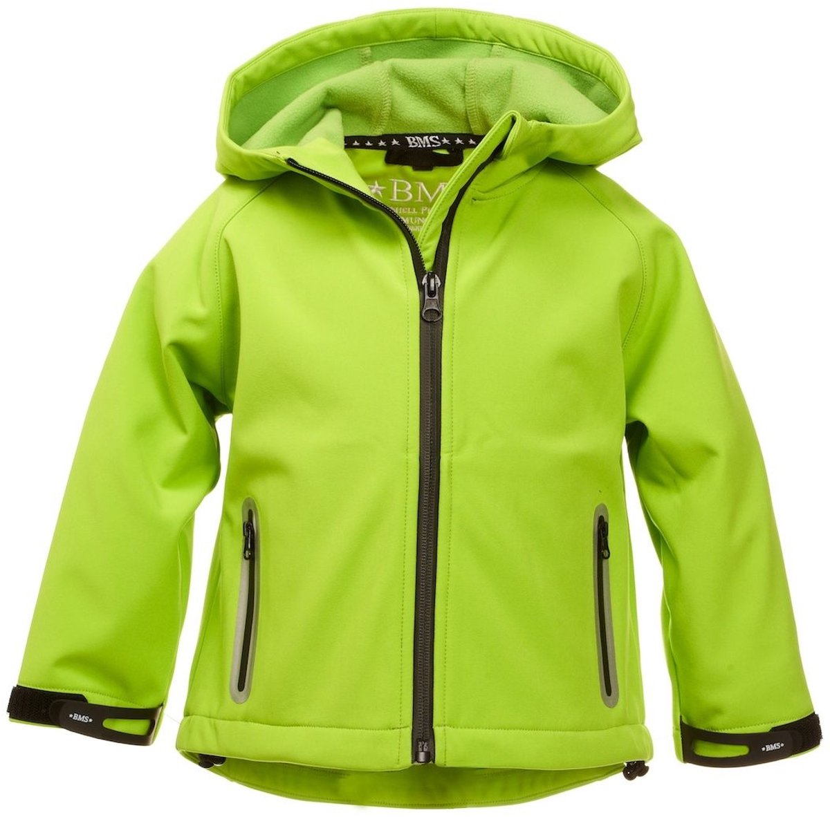 BMS Kids Softshell Kinderjas Stealth met capuchon lime