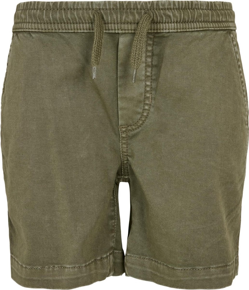 Urban Classics Stretch Twill Jogg Kinder Korte broek Kids 158/164 Olijfgroen