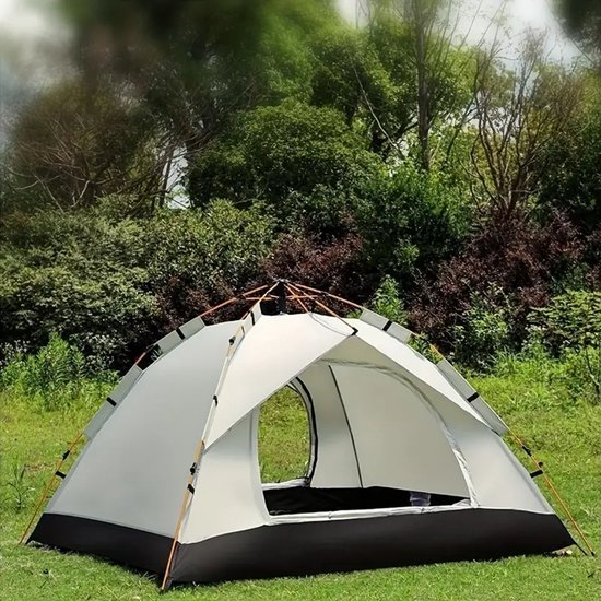 210×210×135 cm Zwarte Automatische Pop-up Tent - Lichtgewicht Draagbare Shelter met 2 Deuren van Lumaland — afbeelding 5