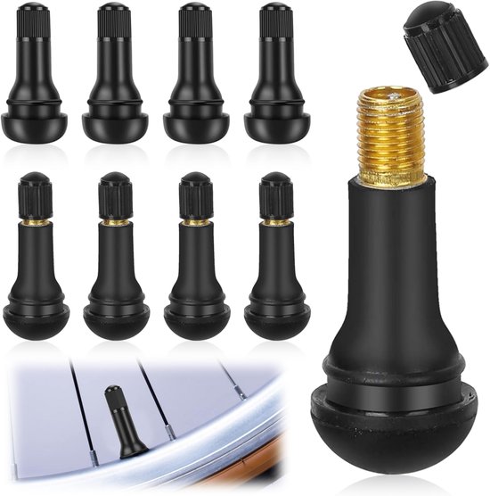 Pneu Voiture HENGBIRD Lot 100 Valves Caoutchouc TR414 - Voiture Moto Universelles - Étanchéité Parfaite Valves Pneus
