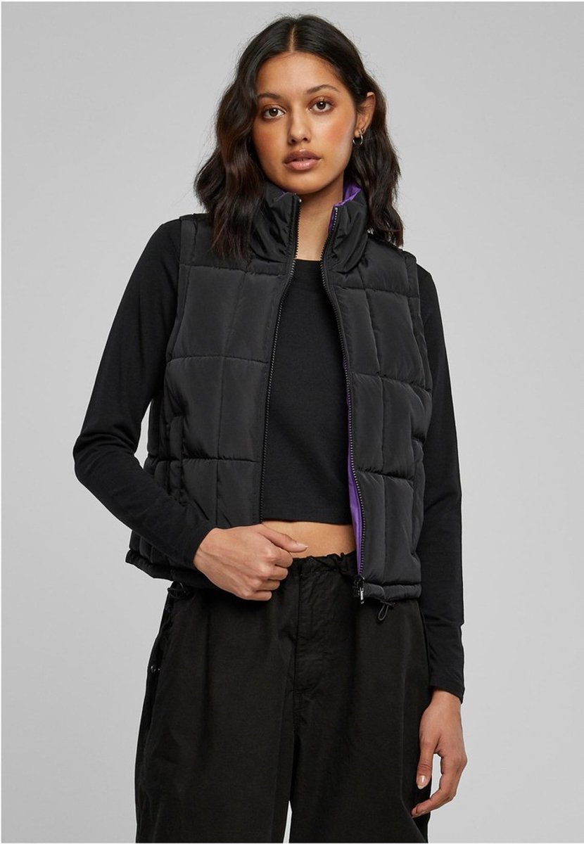 Urban Classics Reversible Cropped Puffer Mouwloos jacket S Zwart