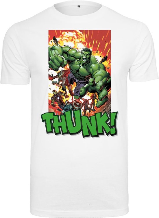 T-shirt homme Explosion - Merchcode The Avengers - Taille S - Wit