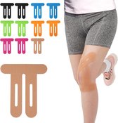 12-pack knie-kinesiologietape - voorgesneden spier- en gewrichtskinesiologietape - sporttape - knieondersteuning - latexvrij - waterdicht - 6 verschillende kleuren
