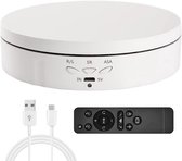 ZoeZo Draaiplateau Elektrisch 14,6 cm - Productfotografie - 360 Graden Draaischijf - Voeding via USB of 18650 Batterij - Afstandsbediening - Wit