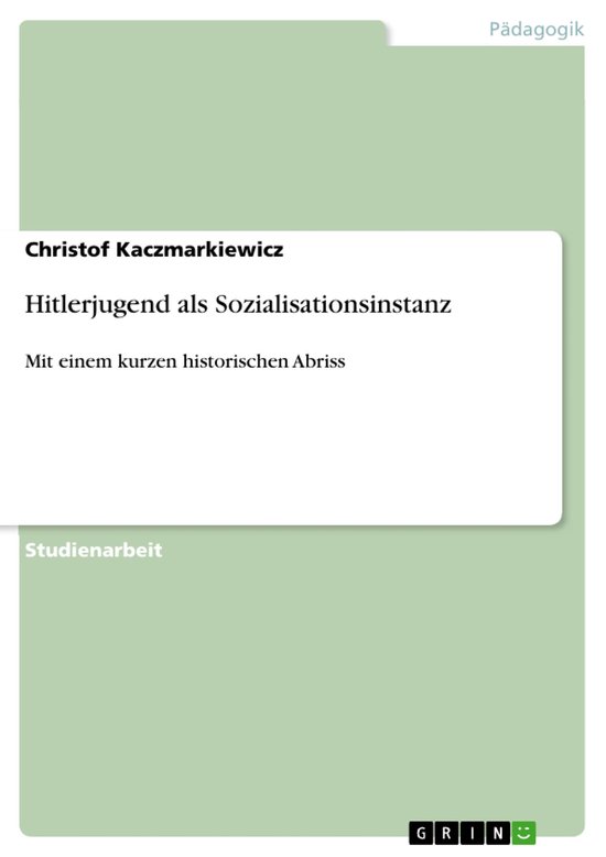Hitlerjugend als Sozialisationsinstanz - cover