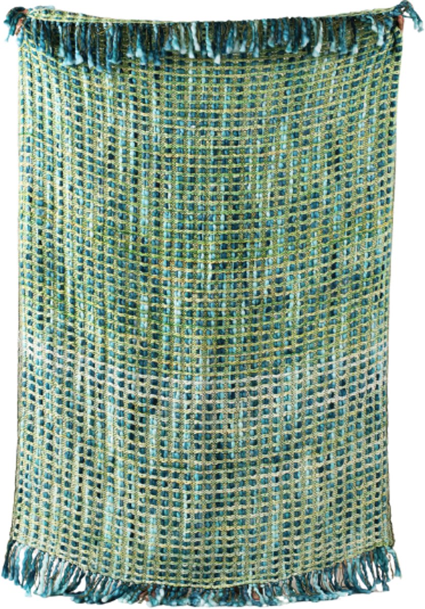 Urbane Hide | Zachte Woonplaid | Plaids | 130x180 cm | Handgeweven met Franjes | Acrylic | Veelkleurig