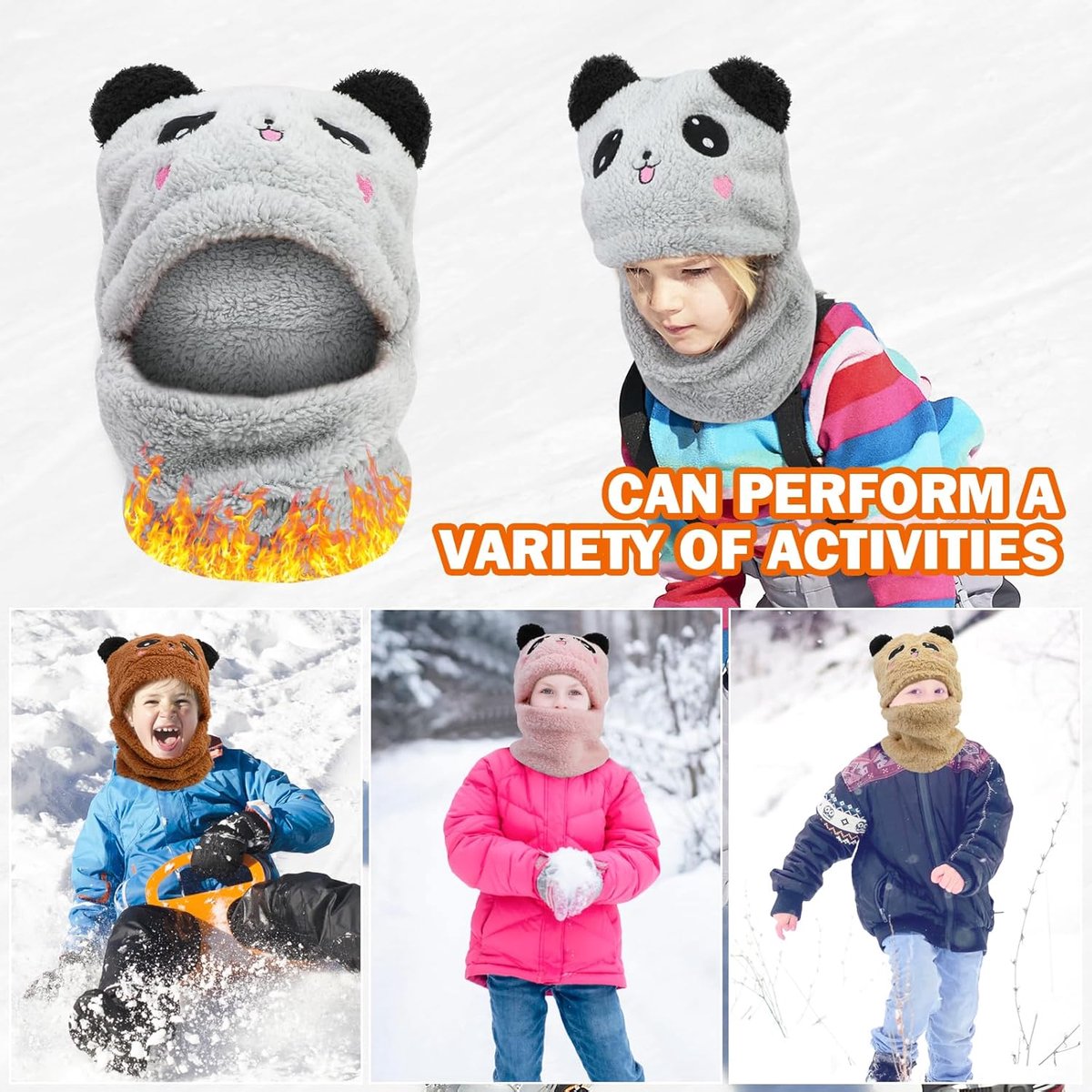 Winterhoeden voor kinderen - 30 x 39 cm bivakmuts ski-masskk, winter