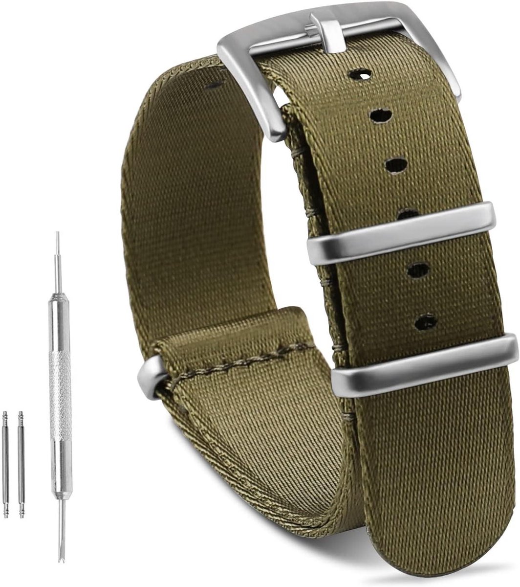 Allecto plus - Nylon horlogeband 20mm 22mm roestvrijstalen gesp Premium ballistisch nylon ademend en comfortabel zacht - klassiek bandje voor mannen en vrouwen