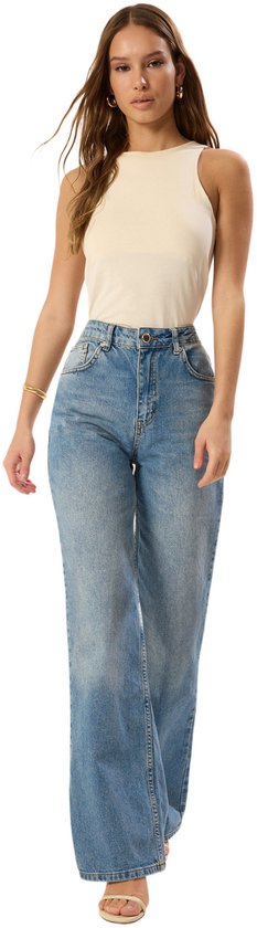 Jeans large taille haute bleu Trendyol Twoss25Je00172
