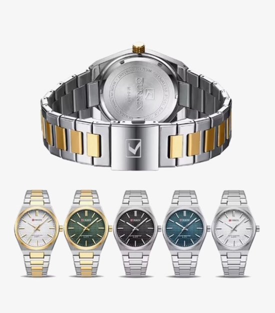 Montre de Luxe Curren | Montre de Luxe pour homme | Quartz | Cadran noir | Bande de couleur Argent | 42 mm