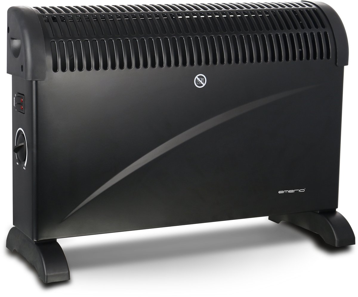 Emerio Convector Verwarmer - 18 m² - Regelbare Thermostaat - 3 Temperatuur instellingen - Indicatielampje - Vrijstaand - Oververhittingsbeveiliging - 2000W - CH-121858.3 Zwart