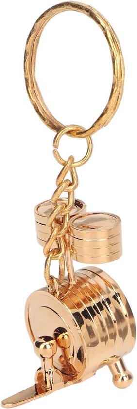 Foto: Allecto plus mini drums sleutelhanger voor buiten echt uiterlijk sterke metalen mini sleutelhanger lichtgewicht goud 