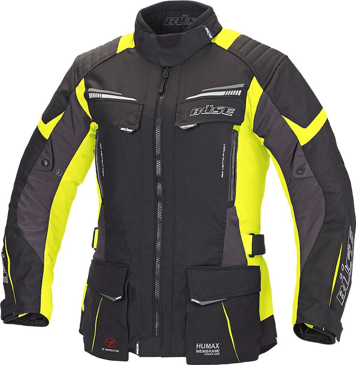Büse Lago Pro Dames Zwart Neon Geel Textiel Jas - Jas