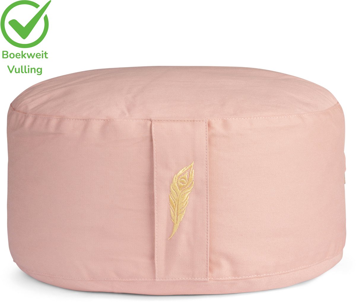 Bol.com MindBaas - Meditatiekussen - Eco - Rond - Roze - 15 x 33 cm (hoogte x diameter) - Yoga kussen - Yogakussen - Zit Poef aanbieding