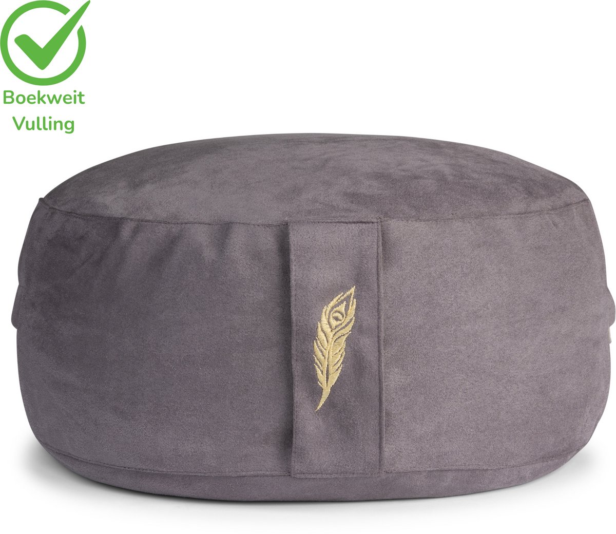 Bol.com MindBaas Meditatiekussen - Eco - Suede - Donkergrijs - 15 x 33 cm (hoogte x diameter) - Yoga kussen - Yogakussen - Zit Poef aanbieding