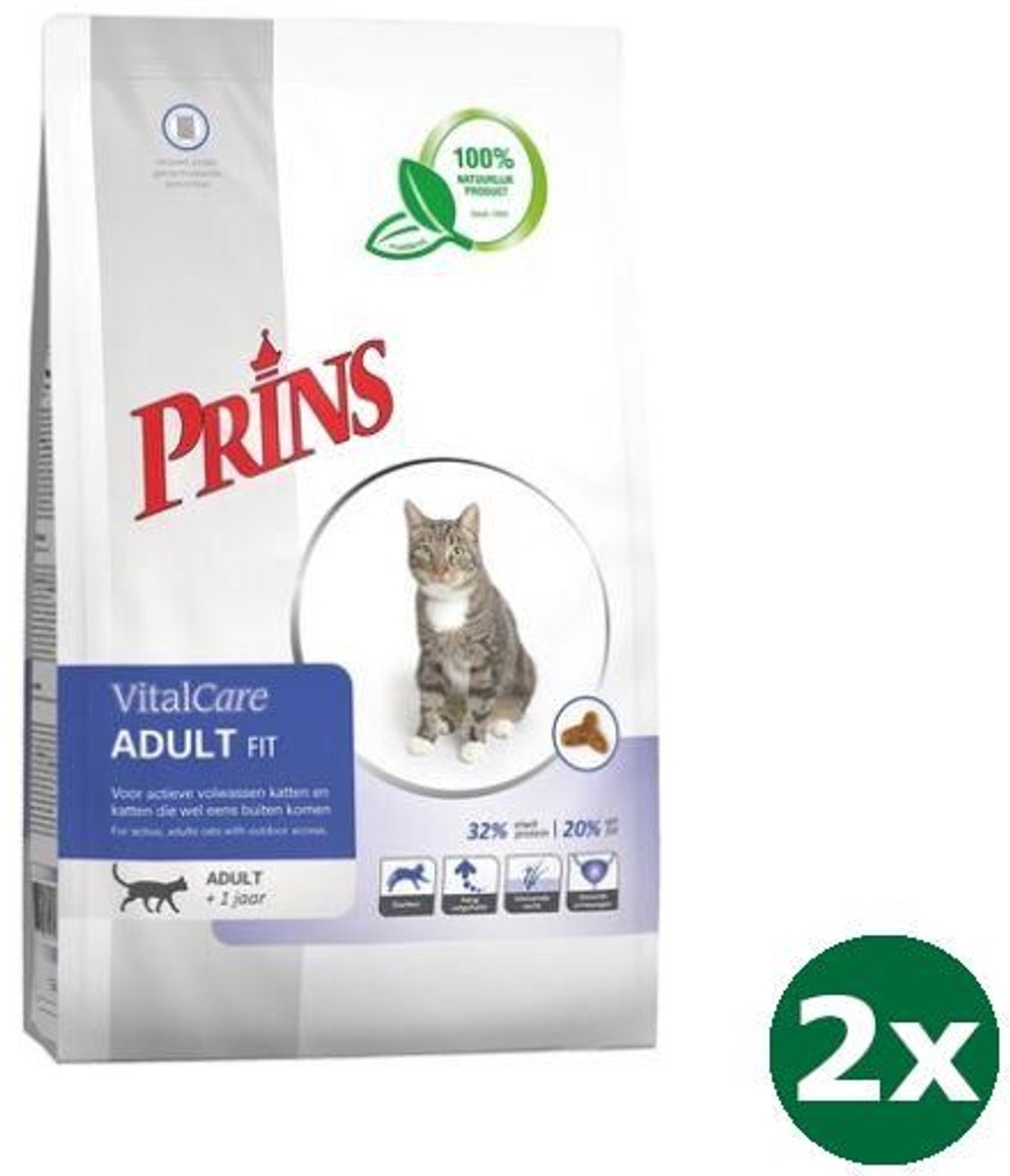 Prins cat vital care adult fit kattenvoer 2x 10 kg
