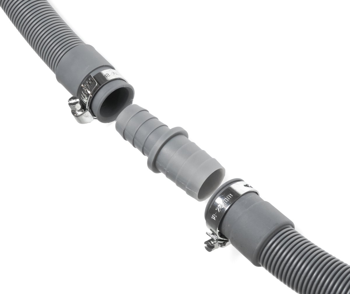 1,5m Dparts afvoerslang verlengset - 19 x 21 mm - wasmachine en vaatwasser afvoer slang verlengen - afvoer waterslang verlengslang - wasmachineslang — afbeelding 3