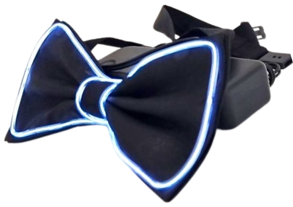 Doppler LED Bow Tie – Wit LED Party Vlinderdas voor Feesten, Bruiloften & Koningsdag – Zwarte Vlinderstrik / LED Strikje / Verkleedaccessoire