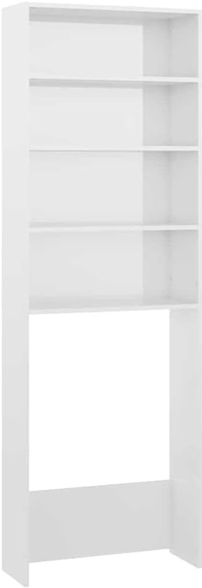 Moderne Wasmachinekast Hoogglans Wit 64x24x190 cm