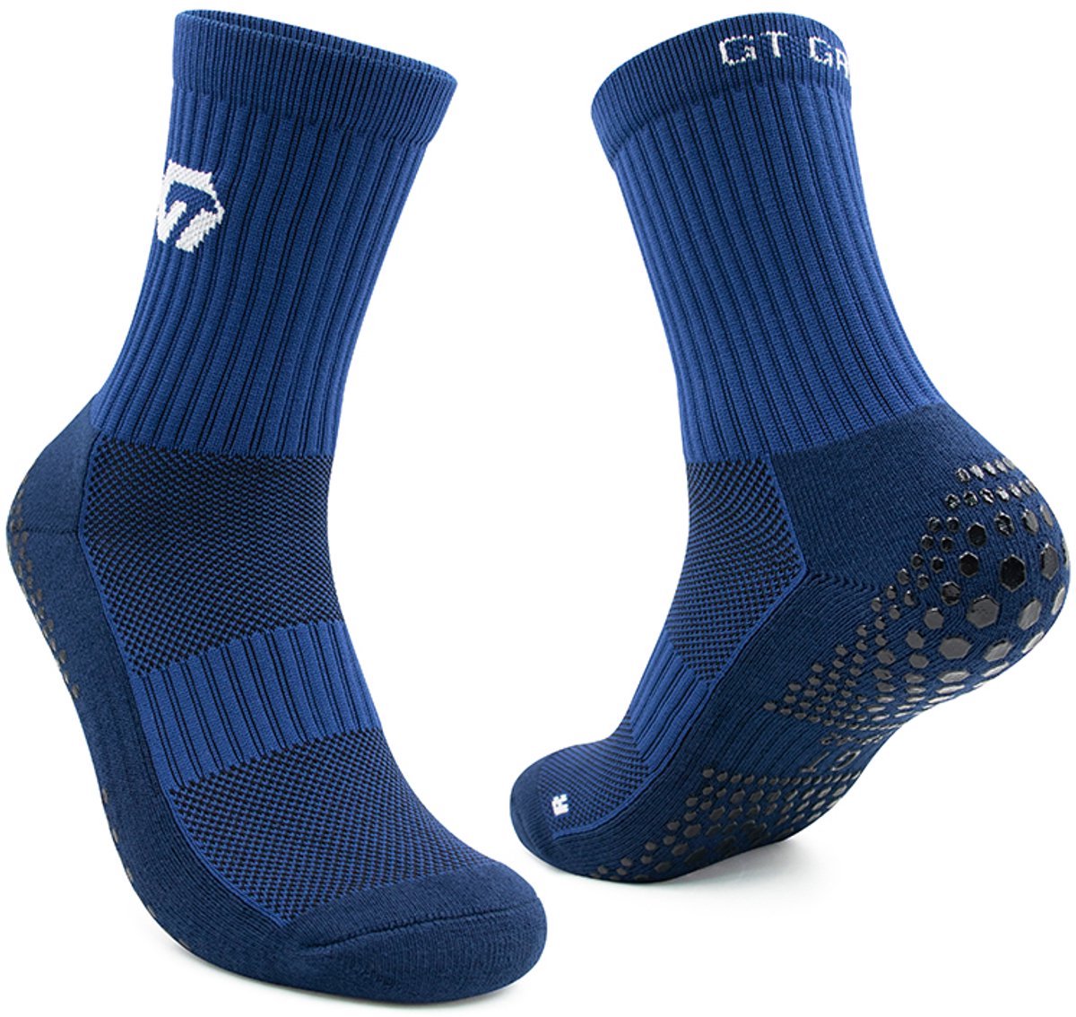 GT GRIP Socks - Gripsokken - Premium - 1 paar - Navy Blauw- Sportsokken - Voetbal gripsokken - Basket gripsokken - Padelsokken - Maat 34-37