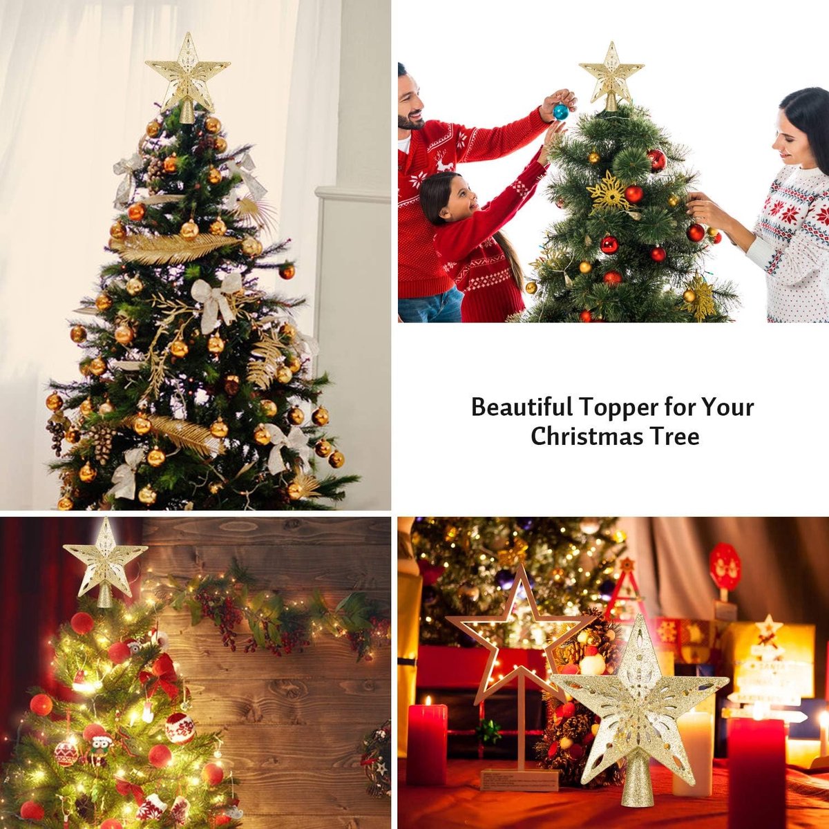 Projectorlamp - Sneeuw projector verlichting - Sneeuwvlokprojectorlamp - Kerstboom Topper - sneeuwvlokken licht projector voor Kerstmis - Snow Projector - LED-sneeuwspot voor binnen - huisdecoratie- Voor kerstboomversiering - Goud – foto 6