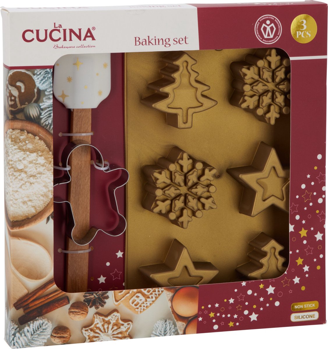 Kerst Cakevorm - kerstvormen - bak spullen - bakvormen - kerstcake - cakevorm siliconen - cakevorm rechthoek