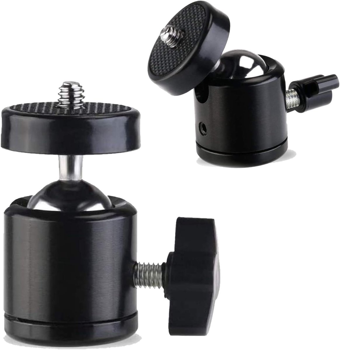 Universele 1/4 inch mini draaibare kogelkop statiefbevestiging (2 stuks)- 360 graden draaibare basisadapter voor HTC Vive DSLR camerastatief monopod camera lampstatief...