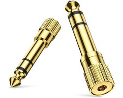 Qost - 6.35 mm naar 3.5 mm Stereo Adapter - 2 Stuks - Audio Adapter - Gold Plated
