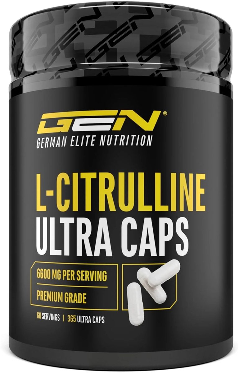 L-Citrulline 365 Capsules - Extra hoge dosering met 1100 mg per capsule - 6600 mg per portie - L-Citrulline DL-Malaat 2:1 uit plantaardige fermentatie - Zonder ongewenste toevoegingen
