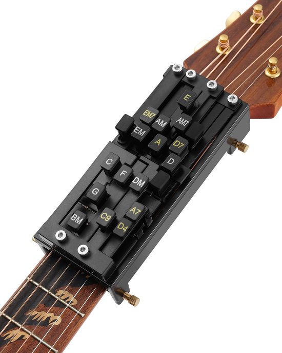 Gitaarakkoordpers - Draagbare gitaarakkoordhulp en trainer - geschikt voor akoestische gitaar - een leermiddel voor beginners en gitaristen met artritis - om snel zelfvertrouwen op te bouwen en een gevoel van voldoening te krijgen