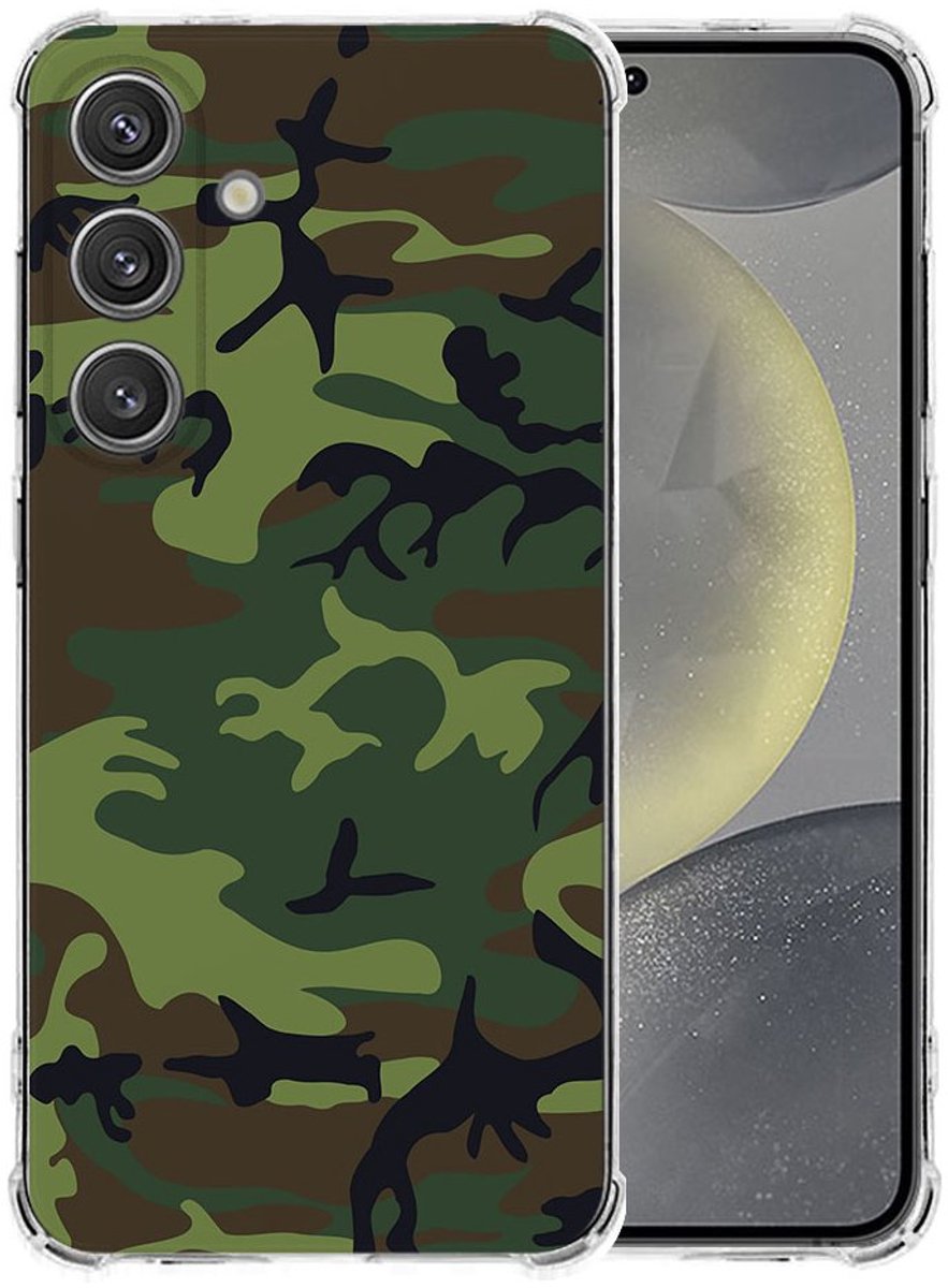 Samsung Galaxy S25 Plus Hoesje - Army Dark TPU Antishock
