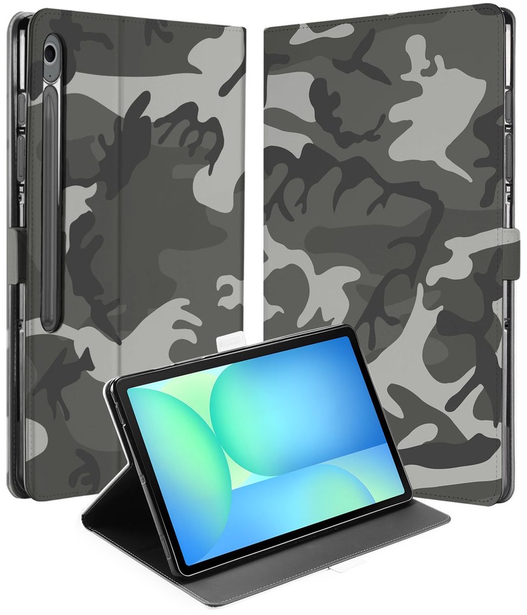 Samsung Galaxy Tab S10 FE Plus Tablet Hoesje Army Light met Standaard